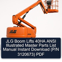 JLG Boom Lifts 40HA Ansi Illustrated Master (p/n 3120673) Parts Catalog PDF