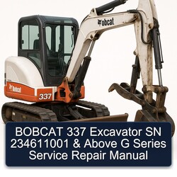 Bobcat 337 Excavator SN 234611001 Above G Series Service Repair Workshop Manual PDF