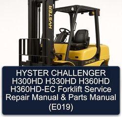 Hyster Challenger H300HD H330HD H360HD H360hd-ec Forklift Parts (E019) Catalog PDF