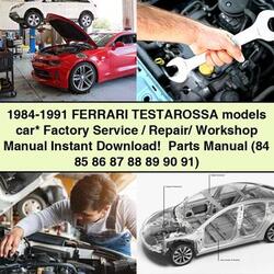 1984-1991 Ferrari Testarossa Models Car / Parts (84 85 86 87 88 89 90 91) Catalog PDF