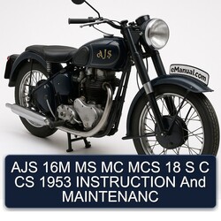 AJS 16M MS MC MCS 18 S C CS 1953 INSTRUCTION And MAINTENANC