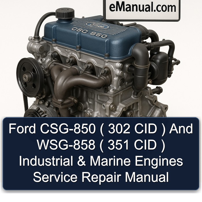 Ford 302 CSG-850 ( CID ) WSG-858 351 Industrial Marine Engines Service Repair Workshop Manual PDF