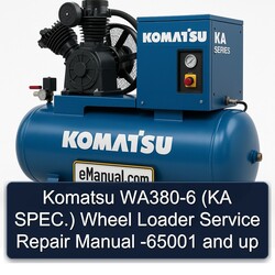 Komatsu WA380-6 (ka Spec.) Wheel Loader -65001 Up Service Repair Workshop Manual PDF