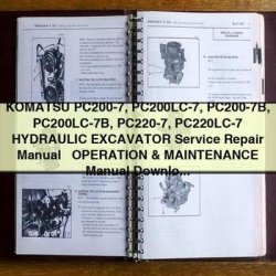 Komatsu PC200-7 Pc200lc-7 PC200-7B Pc200lc-7b PC220-7 Pc220lc-7 Hydraulic Excavator Operation Maintenance Service Repair Workshop Manual PDF