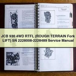 JCB 930 4WD Rtfl (rough Terrain Fork Lift) SN 2228008-2228489 Service Repair Workshop Manual PDF