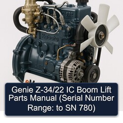 Kubota Z 602 Genie Z-34/22 IC Boom Lift Parts (serial Number Range: SN 780) Catalog PDF