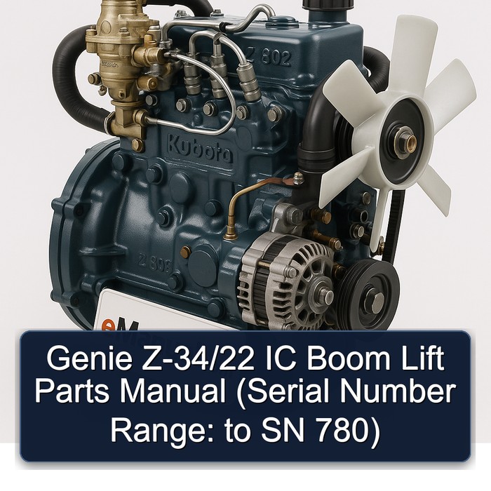 Kubota Z 602 Genie Z-34/22 IC Boom Lift Parts (serial Number Range: SN 780) Catalog PDF