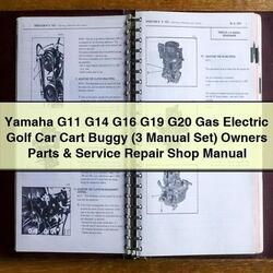 Yamaha G11 G14 G16 G19 G20 Gas Electric Golf Car Cart Buggy (3 Set) Owners Parts Shop Service Repair Workshop Manual PDF