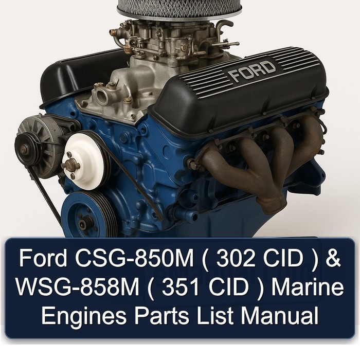 Ford 351 CSG-850M ( 302 CID ) WSG-858M Marine Engines Parts Catalog PDF