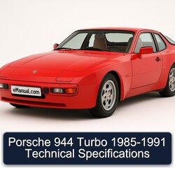 1985-1991 Porsche 944 Turbo Technical Specifications Service Repair Workshop Manual PDF