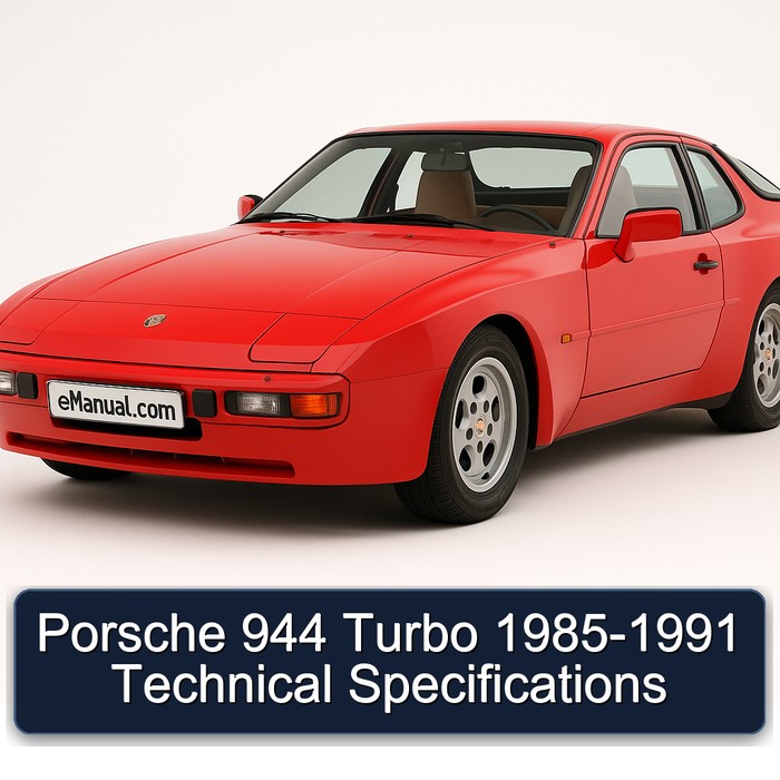 1985-1991 Porsche 944 Turbo Technical Specifications Service Repair Workshop Manual PDF