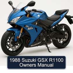 1988 Suzuki GSX Series R1100 Owners Owner's Manual PDF