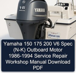 1986-1994 Yamaha 150 175 200 V6 Spec (N-K) Outboard Motor Service Repair Workshop Manual PDF