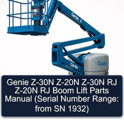 Genie Z-30N Z-20N RJ Boom Lift Parts (serial Number Range: From SN 1932) Catalog PDF