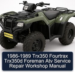 1986-1989 Trx350 Fourtrax Trx350d Foreman Atv Service Repair Workshop Manual PDF