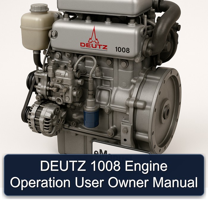 Deutz 1008 Engine Operation User Owner Owner's Manual PDF