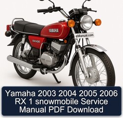 2003-2006 Yamaha RX 1 Snowmobile Service Repair Workshop Manual PDF