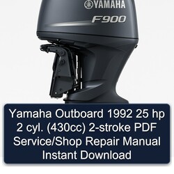 1992 Yamaha Outboard 25 Hp 2 Cyl. (430CC) 2-stroke /shop Instant Service Repair Workshop Manual PDF