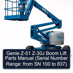 Genie Z-51 Z-30J Boom Lift Parts (serial Number Range: From SN 100 837) Catalog PDF