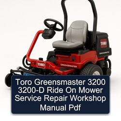 Toro Greensmaster 3200 3200-D Ride On Mower Service Repair Workshop Manual Pdf