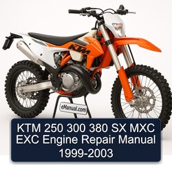 1999-2003 KTM 250 300 380 SX MXC EXC Engine Service Repair Workshop Manual PDF