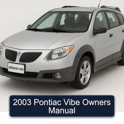 2003 Pontiac Vibe Owners Owner's Manual PDF