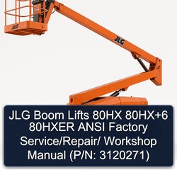 JLG Boom Lifts 80HX 6 80HXER Ansi / (p/n: 3120271) Service Repair Workshop Manual PDF
