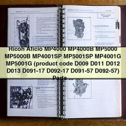 Ricoh Aficio Mp4000, Mp4000b, Mp5000, Mp5000b, Mp4001sp, Mp5001sp, Mp4001g, MP5001G Parts Catalog PDF