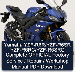 Yamaha YZF Models Yzf-r6r/yzf-r6sr Yzf-r6rc/yzf-r6src Official / Service Repair Workshop Manual PDF
