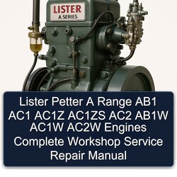 Lister A Series Petter Range AB1 AC1 AC1Z AC1ZS AC2 AB1W AC1W AC2W Engines Service Repair Workshop Manual PDF