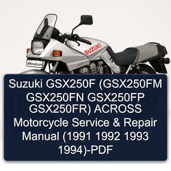 1991-1994 Suzuki GSX Series GSX250F (gsx250fm GSX250FN GSX250FP Gsx250fr) Across Motorcycle Service Repair Workshop Manual PDF