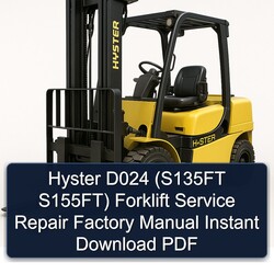 Hyster D024 (s135ft S155ft) Forklift S135FT S155FT Service Repair Workshop Manual PDF
