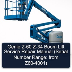 Genie Z-60 Z-34 Boom Lift (serial Number Range: From Z60-4001) Service Repair Workshop Manual PDF