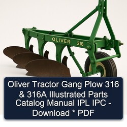Oliver Tractor Gang Plow 316 316A Illustrated IPL IPC - Parts Catalog PDF