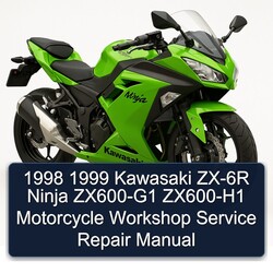 1998 1999 Kawasaki ZX-6R Ninja ZX600-G1 ZX600-H1 Motorcycle Workshop Service Repair Manual 