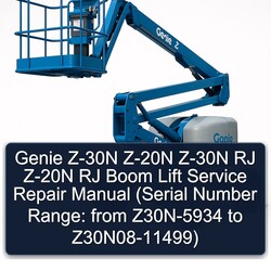 Genie Z-30N Z-20N RJ Boom Lift (serial Number Range: From Z30N-5934 Z30n08-11499) Service Repair Workshop Manual PDF