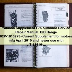 Yamaha Supplement F75 Outboard (pid Range 62p-1013273~current) Service Repair Workshop Manual PDF