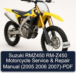 2005-2007 Suzuki RM Series RMZ450 RM-Z450 Motorcycle Service Repair Workshop Manual PDF