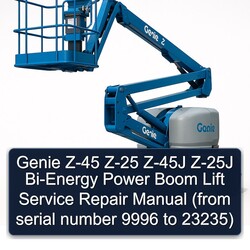 Genie Z-45 Z-25 Z-45J Z-25J Bi-energy Power Boom Lift (from Serial Number 9996 23235) Service Repair Workshop Manual PDF