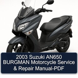2003 Suzuki Burgman Series AN650 Motorcycle Service Repair Workshop Manual PDF