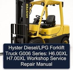Hyster Diesel/lpg Forklift Truck G006 Series: H6.00xl H7.00xl Service Repair Workshop Manual PDF