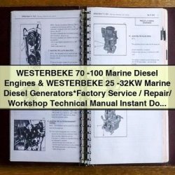 Westerbeke 70-100 Marine Diesel Engines 25-32KW Generators Service Repair Workshop Manual PDF