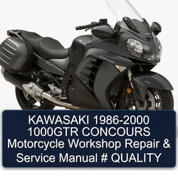 1986-2000 Kawasaki Concours Models 1000GTR Motorcycle Service Repair Workshop Manual PDF