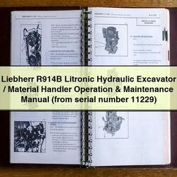 Liebherr R914B Litronic Hydraulic Excavator/material Handler Operation (from Serial Number 11229) Service Repair Workshop Manual PDF