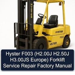 Hyster F003 (h2.00j H2.50j H3.00js Europe) Forklift H2.00J Europe Service Repair Workshop Manual PDF