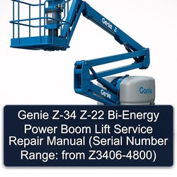 Genie Z-34 Z-22 Bi-energy Power Boom Lift (serial Number Range: From Z3406-4800) Service Repair Workshop Manual PDF