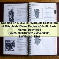 Kobelco Sk170lc-6e Hydraulic Excavators Mitsubishi Diesel Engine 4D34-TL Parts Catalog PDF