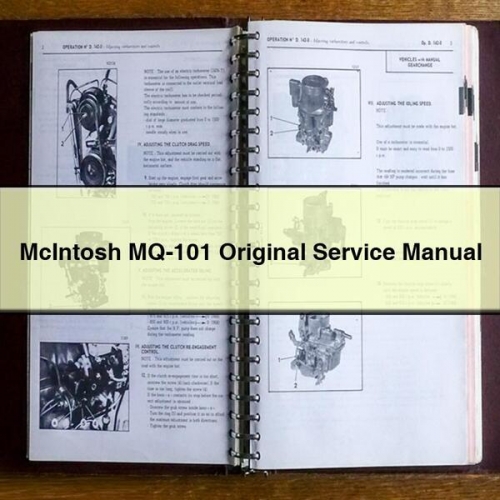 Audio Analyzers Mcintosh MQ-101 Original Service Repair Workshop Manual PDF