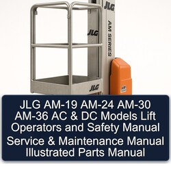 JLG AM-19 AM-24 AM-30 AM-36 AC DC Models Lift Operators Safety Illustrated Parts Catalog PDF