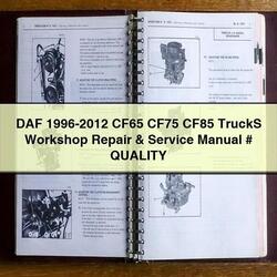 1996-2012 DAF CF Series CF65 CF75 CF85 Trucks Service Repair Workshop Manual PDF